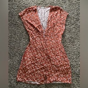 Rusty Orange Mini Floral dress from Abercrombie and Fitch